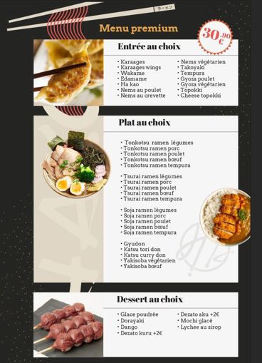 Image de Menu premium
